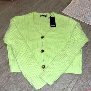 Lime green cardigan